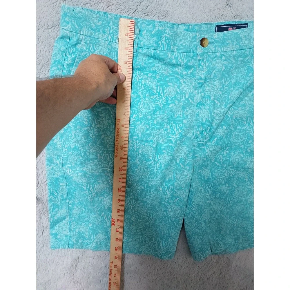 Vineyard Vines Shorts Mens 40 Breaker Short Sea Turtle Coral Print Teal Blue